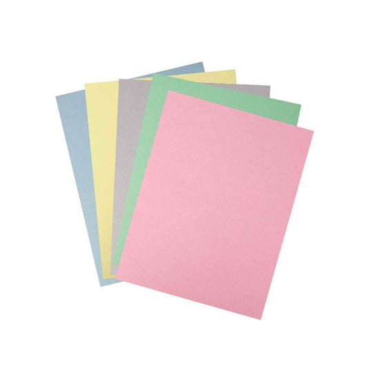 100 Assorted Colored Sheet Card Stock Paper - Vellum Bristol Cover, Copy Paper, Printer Paper, 67lb, 147gsm, 8.5" x 11", 20 Pieces of 5 Different Colored Paper (Pink, Blue, Green, Cream, Gray)