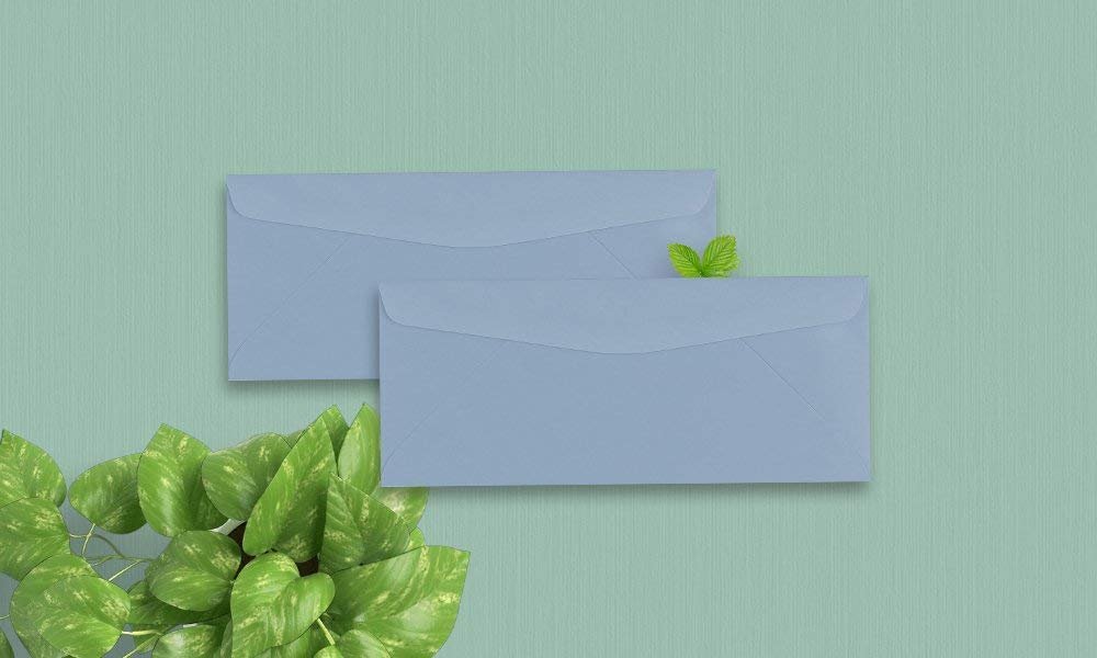 50 Business Envelopes, Standard Flap (Blue, 9.5" x 4.125")