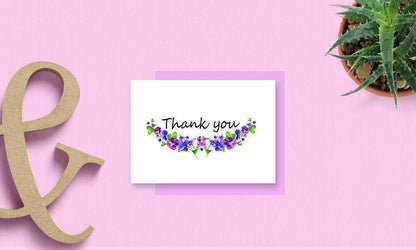 Thank You Cards with Envelopes - 50 Sets of 4 x 7 Inches Amazing White Blank Note Cards - For Invitation Letter, Greetings, Announcements for Business, Anniversary - Beautiful Elegant Floral Design