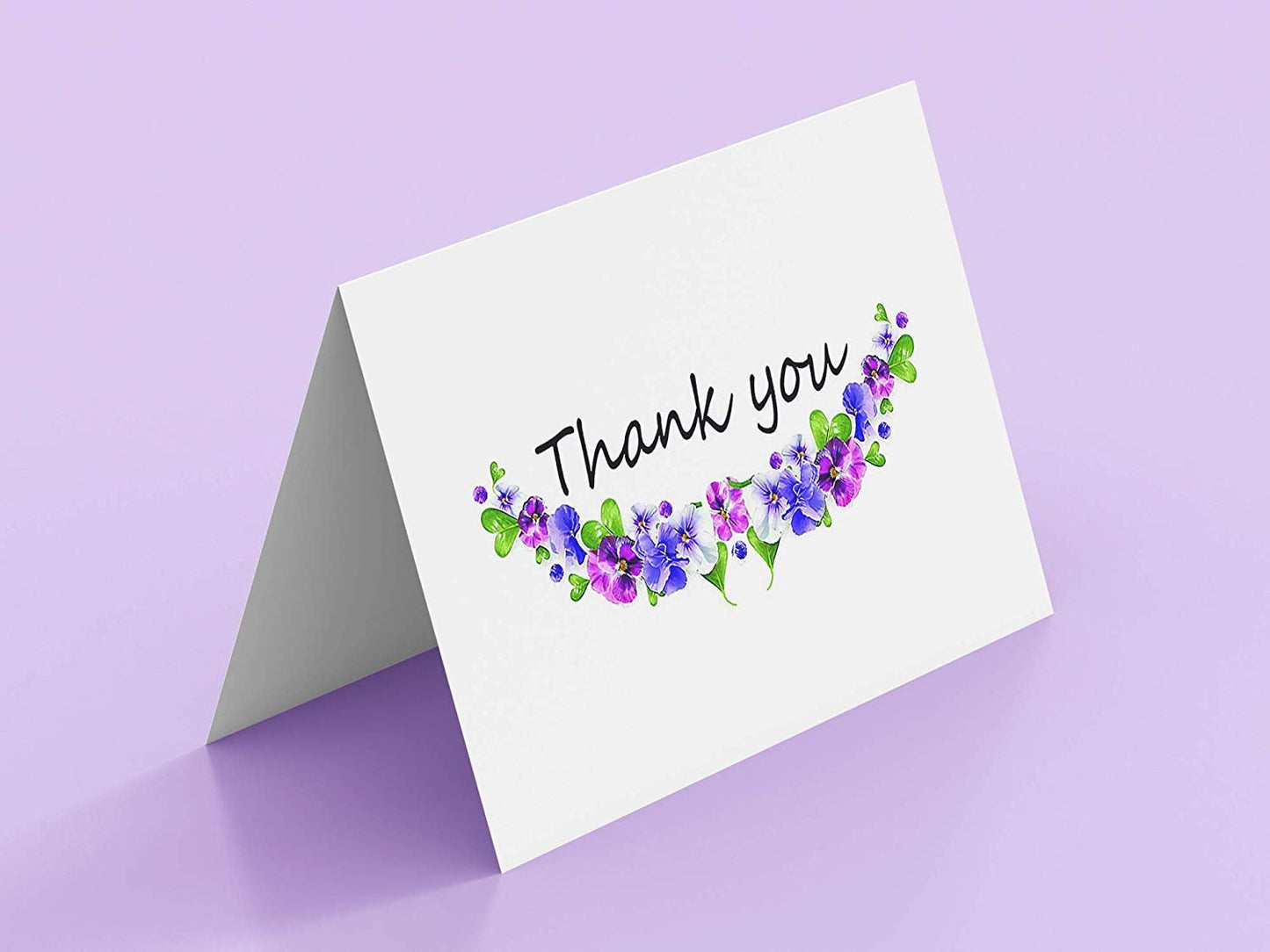 Thank You Cards with Envelopes - 50 Sets of 4 x 7 Inches Amazing White Blank Note Cards - For Invitation Letter, Greetings, Announcements for Business, Anniversary - Beautiful Elegant Floral Design