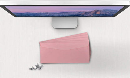 50 Color Pink #10 Business Envelopes, 9.5" x 4.125", Standard Flap