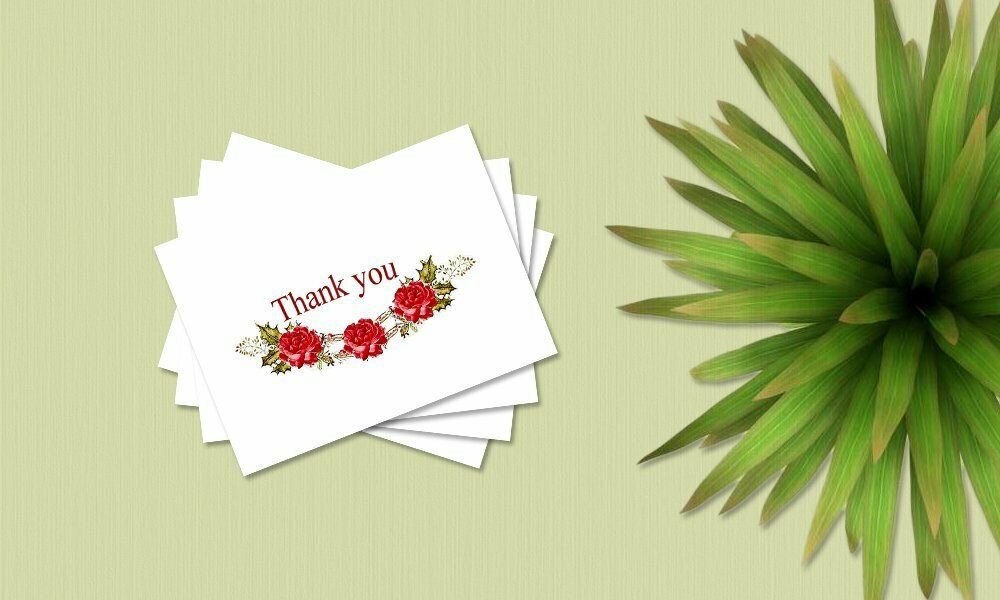 Amazing Thank You Cards with Envelopes - 4 x 7 Inches of 50 White Card Notes with Blank Greeting Space - Perfect Gift for Business, Anniversary, Graduation, Weddings - Peach Blossom Flower Design