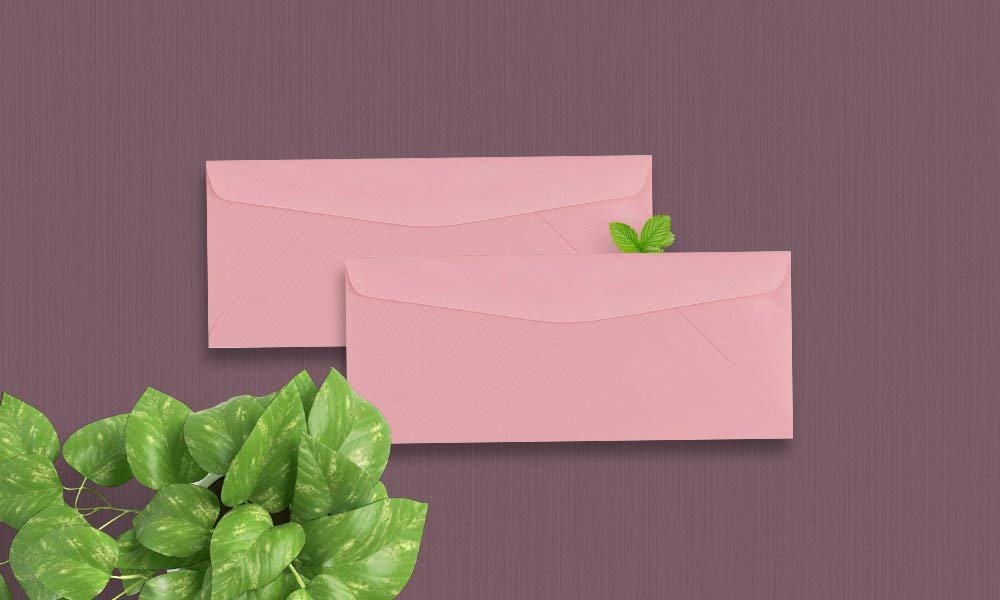 50 Color Pink #10 Business Envelopes, 9.5" x 4.125", Standard Flap