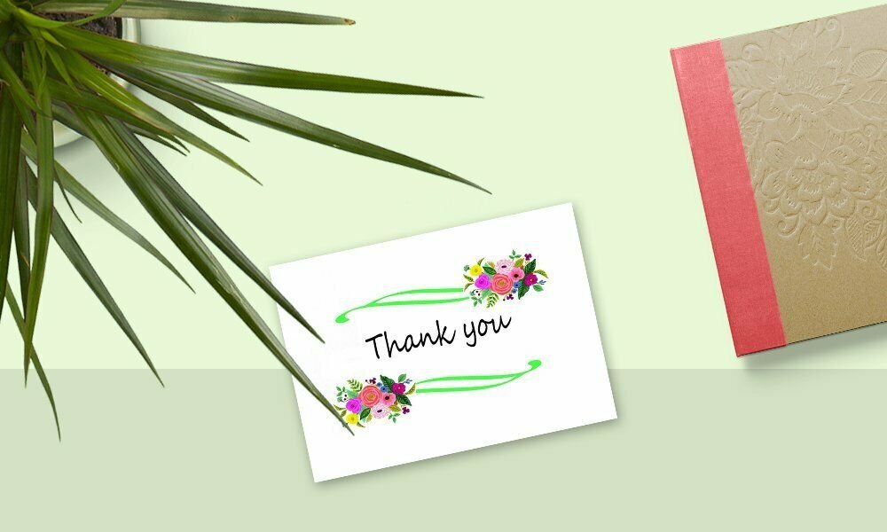 Thank You Cards Set - Perfect Gift for Anniversary, Graduations, Weddings - 50 Amazing 4x7 Inches of White Note Cards with Blank Greeting Space - Envelopes Included - Assorted Elegant Floral Design