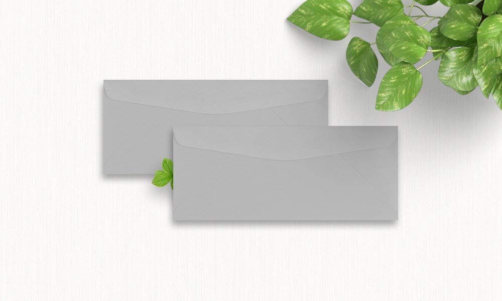 50 Color Gray #10 Business Envelopes, 9.5" x 4.125", Standard Flap