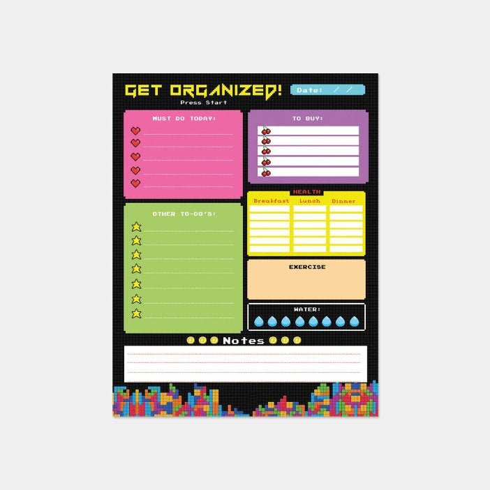 Daily Planner - 50 Sheets of 8.5x11 Inches Undated Checklist Organizer Tear-Off Pads with Field Task Notes - for Home and Work Journal, Personal Goals, Day Scheduling and Planning to-Do Lists - Black