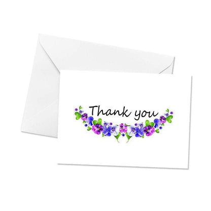 Thank You Cards with Envelopes - 50 Sets of 4 x 7 Inches Amazing White Blank Note Cards - For Invitation Letter, Greetings, Announcements for Business, Anniversary - Beautiful Elegant Floral Design