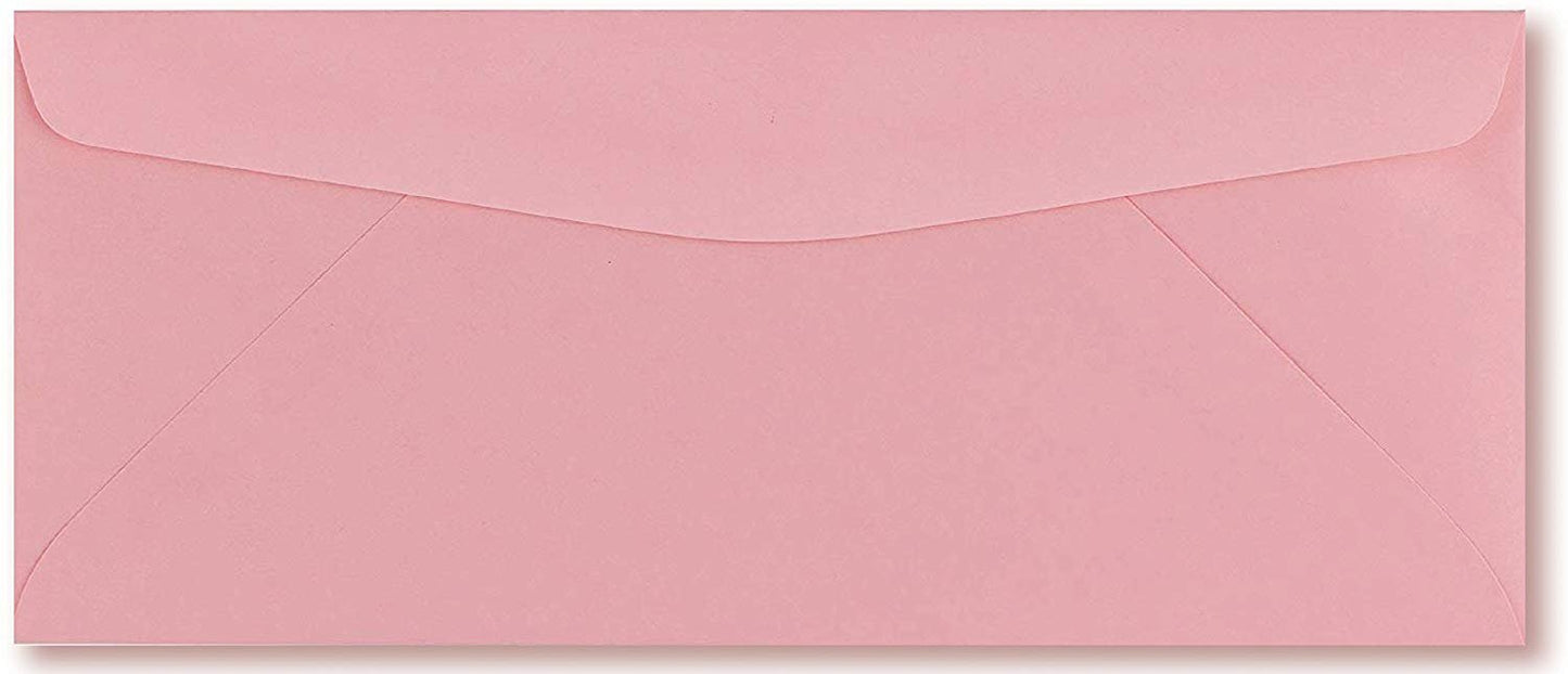 50 Color Pink #10 Business Envelopes, 9.5" x 4.125", Standard Flap