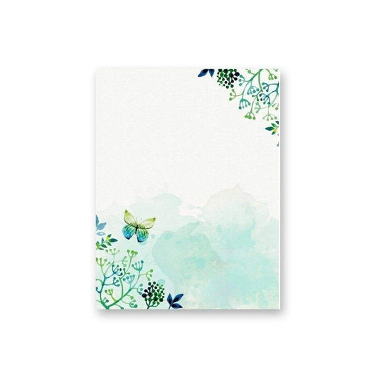 100 Stationery Paper - Cute Floral Designs for Writing Letters, Notes, and Invitations - Perfect for Bridal Shower, Birthdays, Engagement Party, Anniversary, Wedding, VIP and Other Occasions - Seaweed