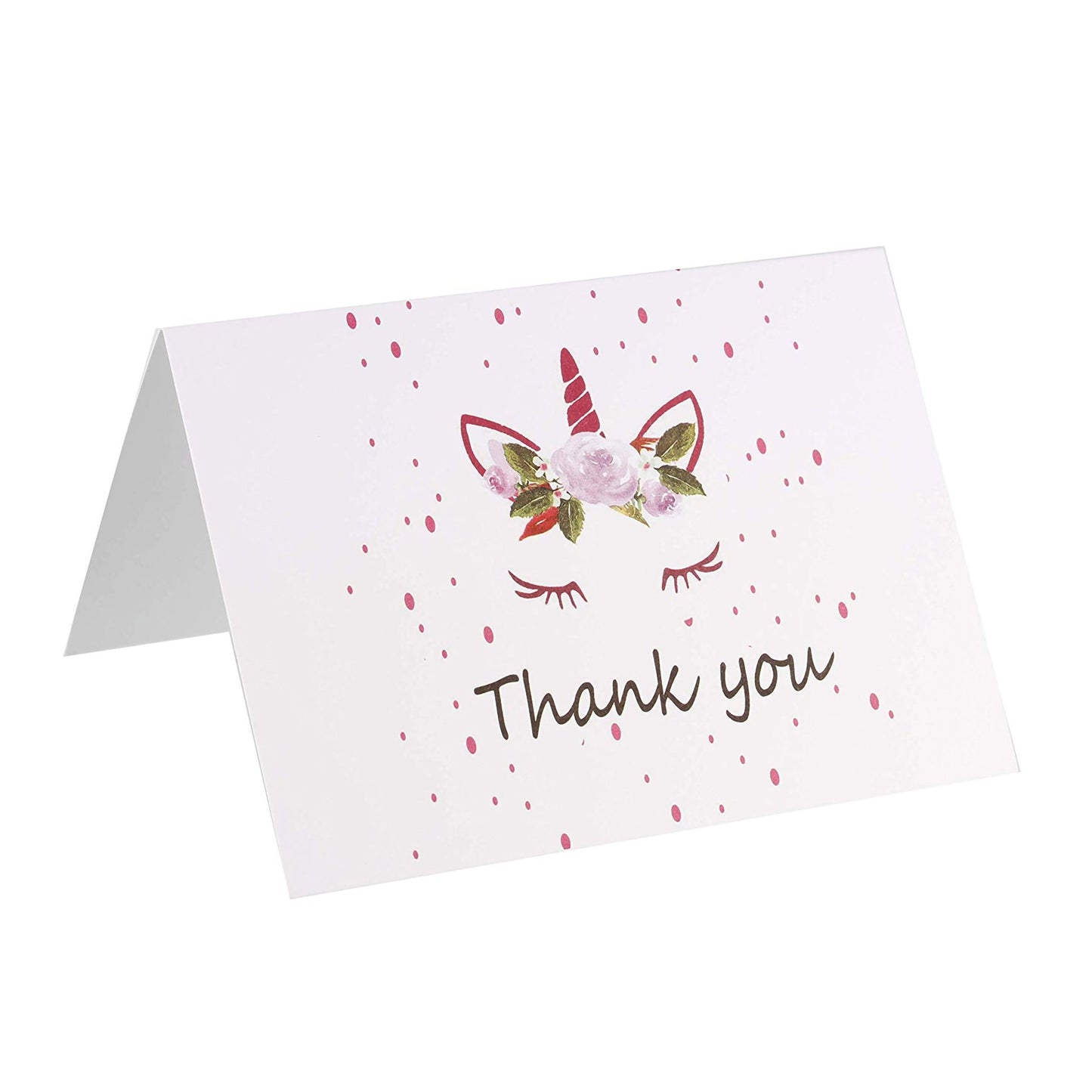 Unicorn Thank You Cards - 4 x 7 Inches of 50 Blank Note Cards with Envelopes - Perfect for Kids and Birthday Parties, Write Happy Gift Notes for Baby, Graduation, Wedding - Magical Pink Unicorn Design