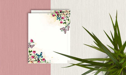 100 Stationery Writing Paper, with Cute Floral Designs Perfect for Notes or Letter Writing - Tulips