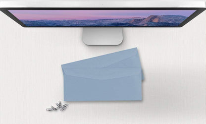 50 Business Envelopes, Standard Flap (Blue, 9.5" x 4.125")