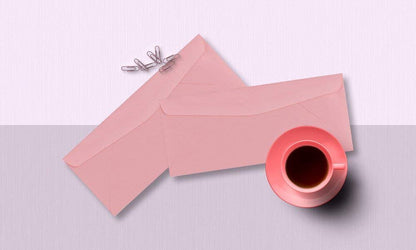 50 Color Pink #10 Business Envelopes, 9.5" x 4.125", Standard Flap