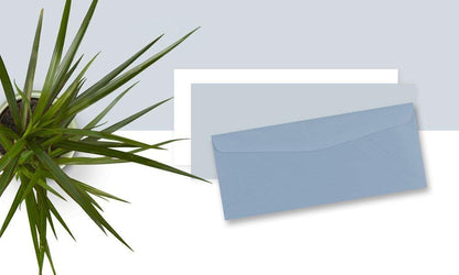 50 Business Envelopes, Standard Flap (Blue, 9.5" x 4.125")