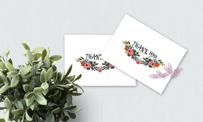 Amazing Thank You Cards with Envelopes - 4 x 7 Inches of 50 White Card Notes with Blank Greeting Space - Perfect Gift for Business, Anniversary, Graduation, Weddings - Colorful Charming Floral Design