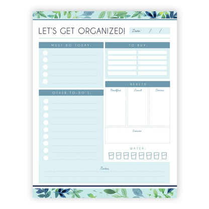 Daily Planner - 8.5x11 Inches of Undated Checklist Organizer Tear-Off Pads with Field Task Notes - for Home and Work Journal, Personal Goals, Scheduling and Planning to-Do List - 50 Sheets - Greenery